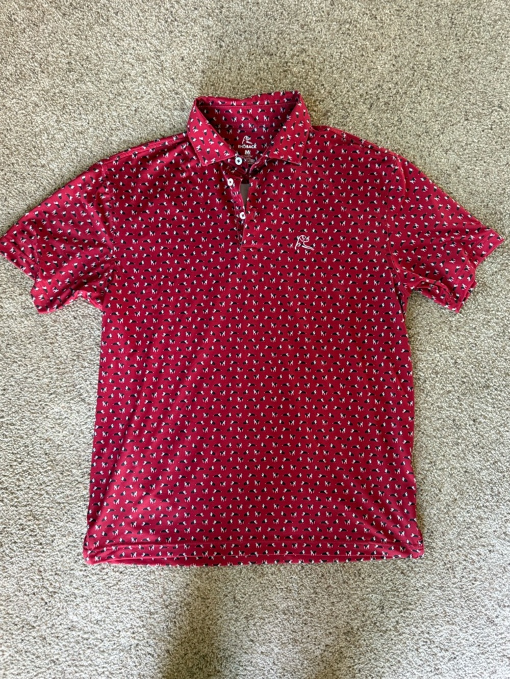 Rhoback The Dawg UGA Men's Short Sleeve Performance Polo Size M